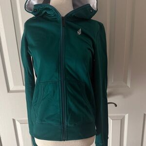 Volcom Women's Teal Water Resistant Ski/snowboarding hoodie jaket
